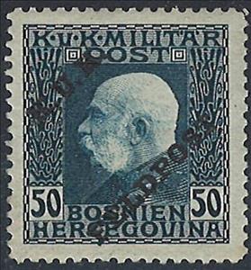 Stamp, Overprint on Bosnia military stamp, Austria,  
