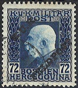Stamp, Overprint on Bosnia military stamp, Austria,  
