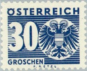 Stamp, Digit & coat of arms, Austria,  , Heraldic Animals, Coats of Arms, Numbers