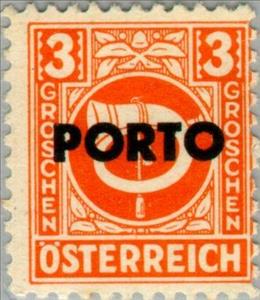Stamp, Posthorn overprinted, Austria,  