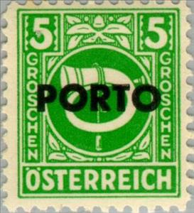 Stamp, Posthorn overprinted, Austria,  