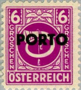 Stamp, Posthorn overprinted, Austria,  
