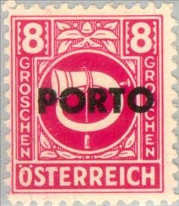 Stamp, Posthorn overprinted, Austria,  