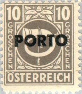 Stamp, Posthorn overprinted, Austria,  