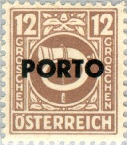 Stamp, Posthorn overprinted, Austria,  