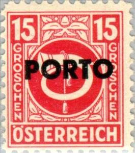 Stamp, Posthorn overprinted, Austria,  