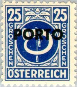Stamp, Posthorn overprinted, Austria,  