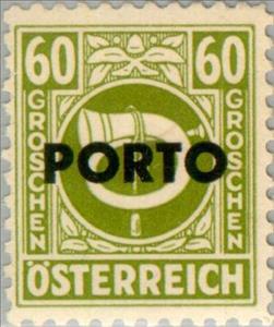 Stamp, Posthorn overprinted, Austria,  