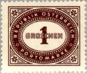 Stamp, Digit in oval frame, Austria,  