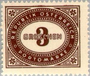 Stamp, Digit in oval frame, Austria,  