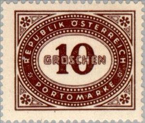Stamp, Digit in oval frame, Austria,  