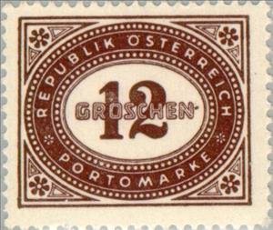 Stamp, Digit in oval frame, Austria,  