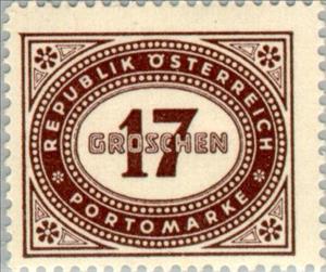 Stamp, Digit in oval frame, Austria,  
