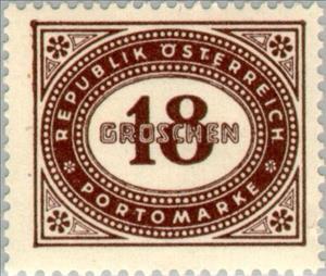 Stamp, Digit in oval frame, Austria,  