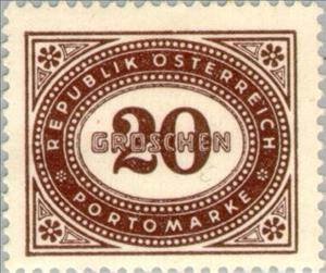 Stamp, Digit in oval frame, Austria,  , Numbers