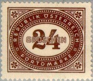 Stamp, Digit in oval frame, Austria,  