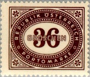 Stamp, Digit in oval frame, Austria,  