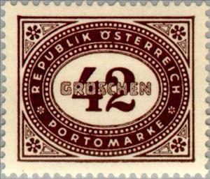 Stamp, Digit in oval frame, Austria,  