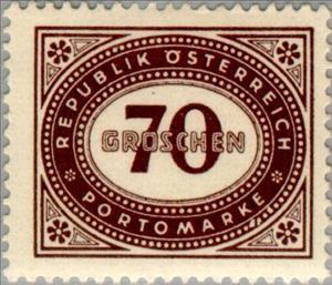 Stamp, Digit in oval frame, Austria,  
