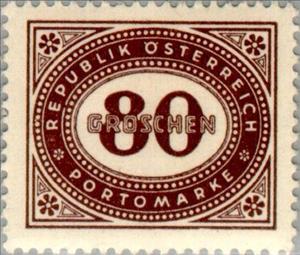 Stamp, Digit in oval frame, Austria,  
