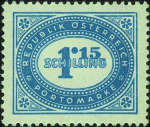 Stamp, Digit in oval frame, Austria,  