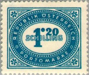 Stamp, Digit in oval frame, Austria,  