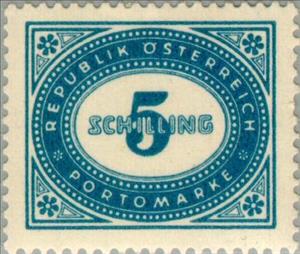 Stamp, Digit in oval frame, Austria,  