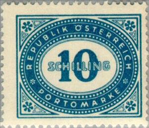 Stamp, Digit in oval frame, Austria,  