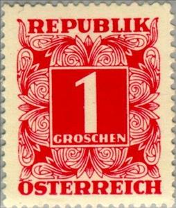 Stamp, Digit in square frame, Austria,  , Numbers