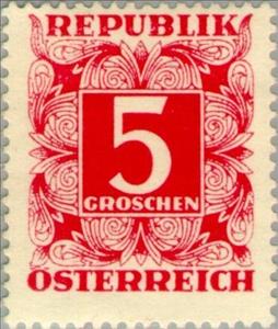 Stamp, Digit in square frame, Austria,  , Numbers