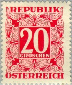 Stamp, Digit in square frame, Austria,  , Numbers