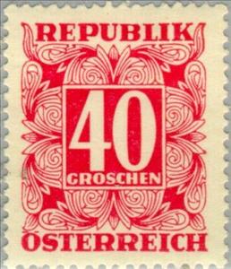 Stamp, Digit in square frame, Austria,  , Numbers