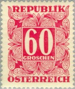 Stamp, Digit in square frame, Austria,  , Numbers