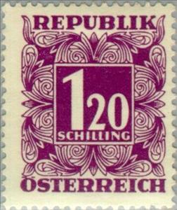 Stamp, Digit in square frame, Austria,  , Numbers