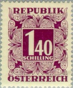 Stamp, Digit in square frame, Austria,  , Numbers