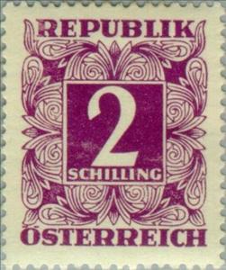 Stamp, Digit in square frame, Austria,  , Numbers