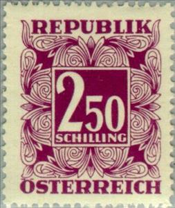 Stamp, Digit in square frame, Austria,  , Numbers