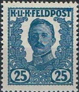 Stamp, Emperor Karl I  2. serie, Austria,  