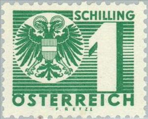 Stamp, Digit & coat of arms, Austria,  , Heraldic Animals, Coats of Arms, Numbers