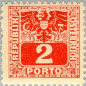 Stamp, Coat of arms & digit, Austria,  , Heraldic Animals, Numbers