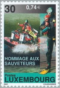 Stamp, Rescue workers, Luxembourg,  , Ships, Vehicles, Motorboats