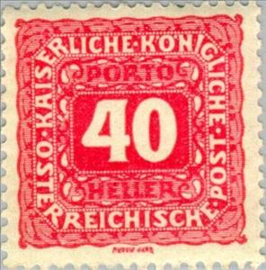 Stamp, Digit in octogon, Austria,  , Numbers