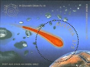 Souvenir Sheet, Post from Another world, Austria,  , Celestial Bodies, Comets, Globes, Outer Space