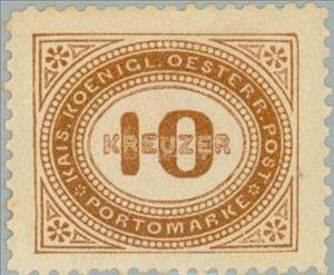 Stamp, Digit in oval frame, Austria,  , Numbers