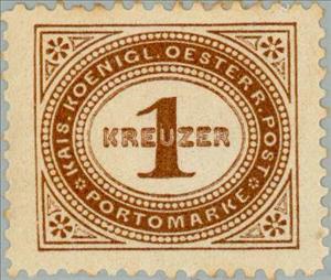 Stamp, Digit in oval frame, Austria,  , Numbers