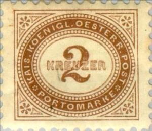 Stamp, Digit in oval frame, Austria,  , Numbers