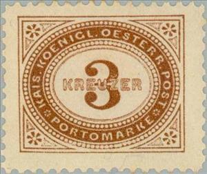 Stamp, Digit in oval frame, Austria,  , Numbers