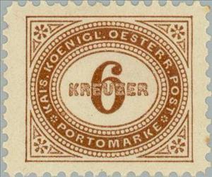 Stamp, Digit in oval frame, Austria,  , Numbers