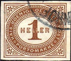 Stamp, Digit in oval frame, Austria,  , Numbers