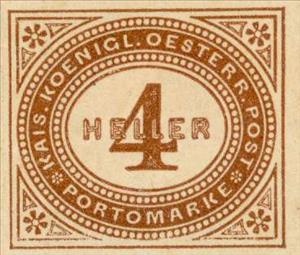 Stamp, Digit in oval frame, Austria,  , Numbers